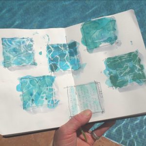 Sketings holidays abroad. Painting cool blue waters plein air.